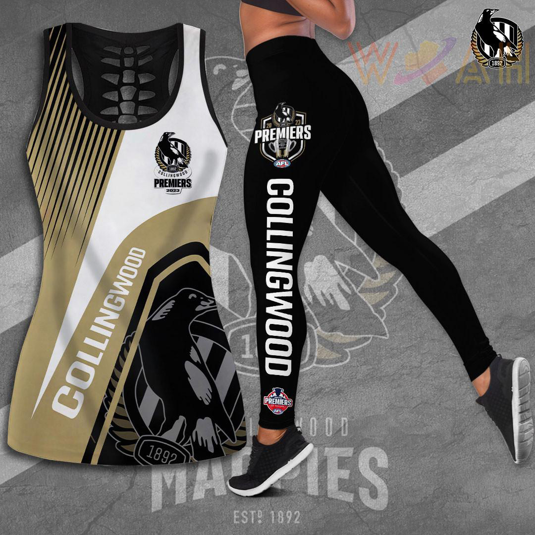 AFL Premiers Collingwood FC Tank Top Leggings set WOAHTEE271023S2