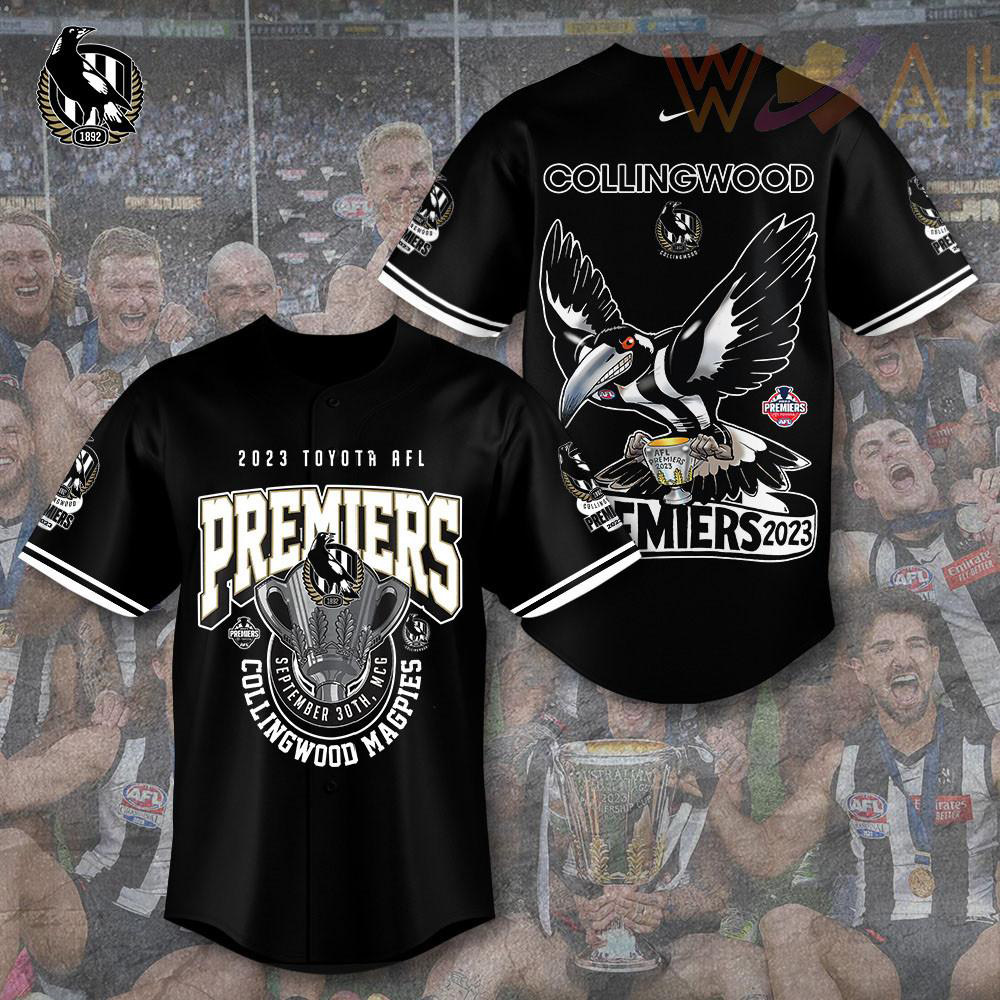 AFL Premiers Collingwood FC baseball jersey WOAHTEE271023S1