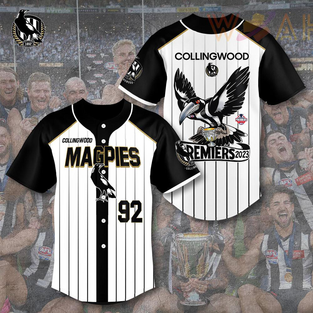 AFL Premiers Collingwood FC baseball jersey WOAHTEE031123S2