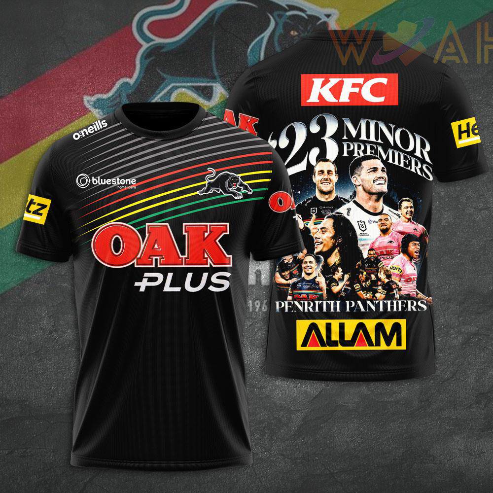 Penrith Panthers 2023 NRL Minor Premiership T shirt WOAHTEE141123S3