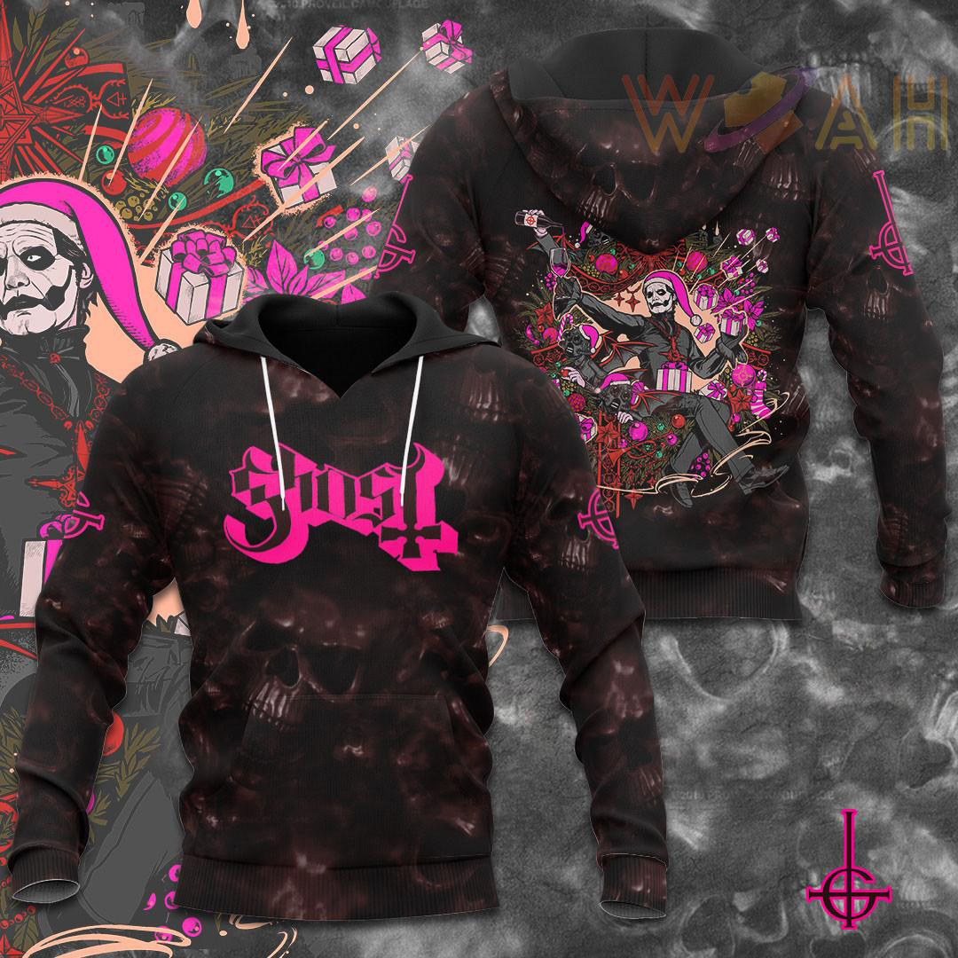 Ghost Band Black Pink Hoodie WOAHTEE011223S1