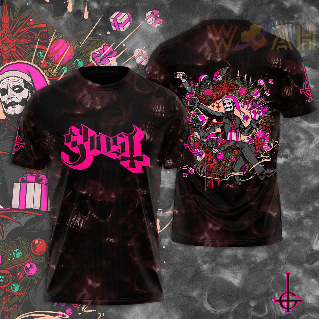 Ghost Band Black Pink T shirt WOAHTEE011223S1