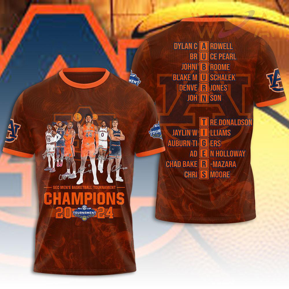 Auburn Tigers Mens Basketball T shirt WOAHTEE0424N