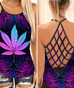 420 Just Hit It Criss Cross Tank Top WOAHTEE0624B