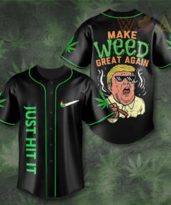 Just Hit It 420 baseball jersey WOAHTEE0624D