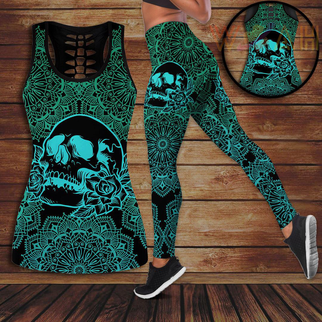 Sugar Skull Tank Top Leggings Set