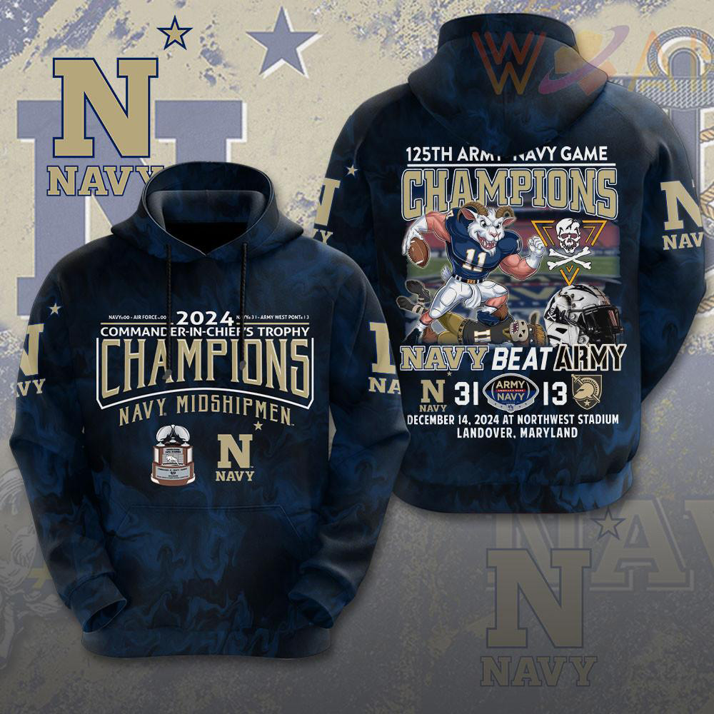 Navy Midshipmen football Hoodie WOAHTEE 54