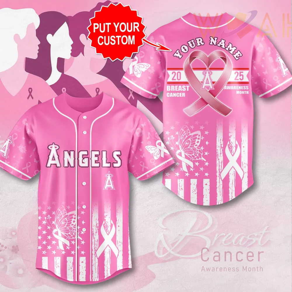 Los Angeles Angels x Breast Cancer Awareness Baseball Jersey