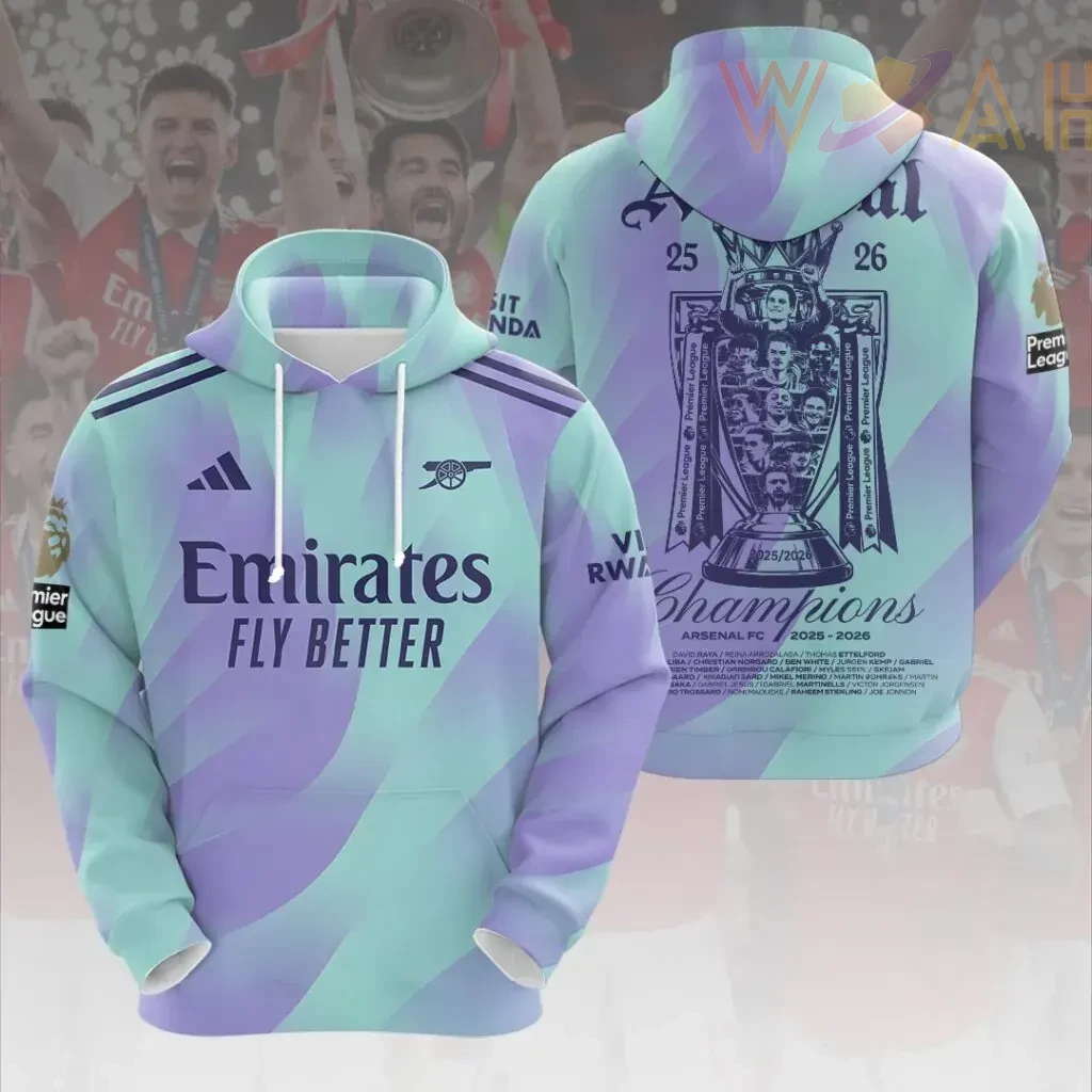 Arsenal FC Blue Purple Hoodie