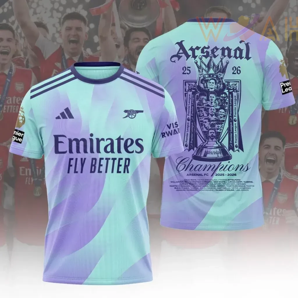 Arsenal FC Blue Purple T Shirt