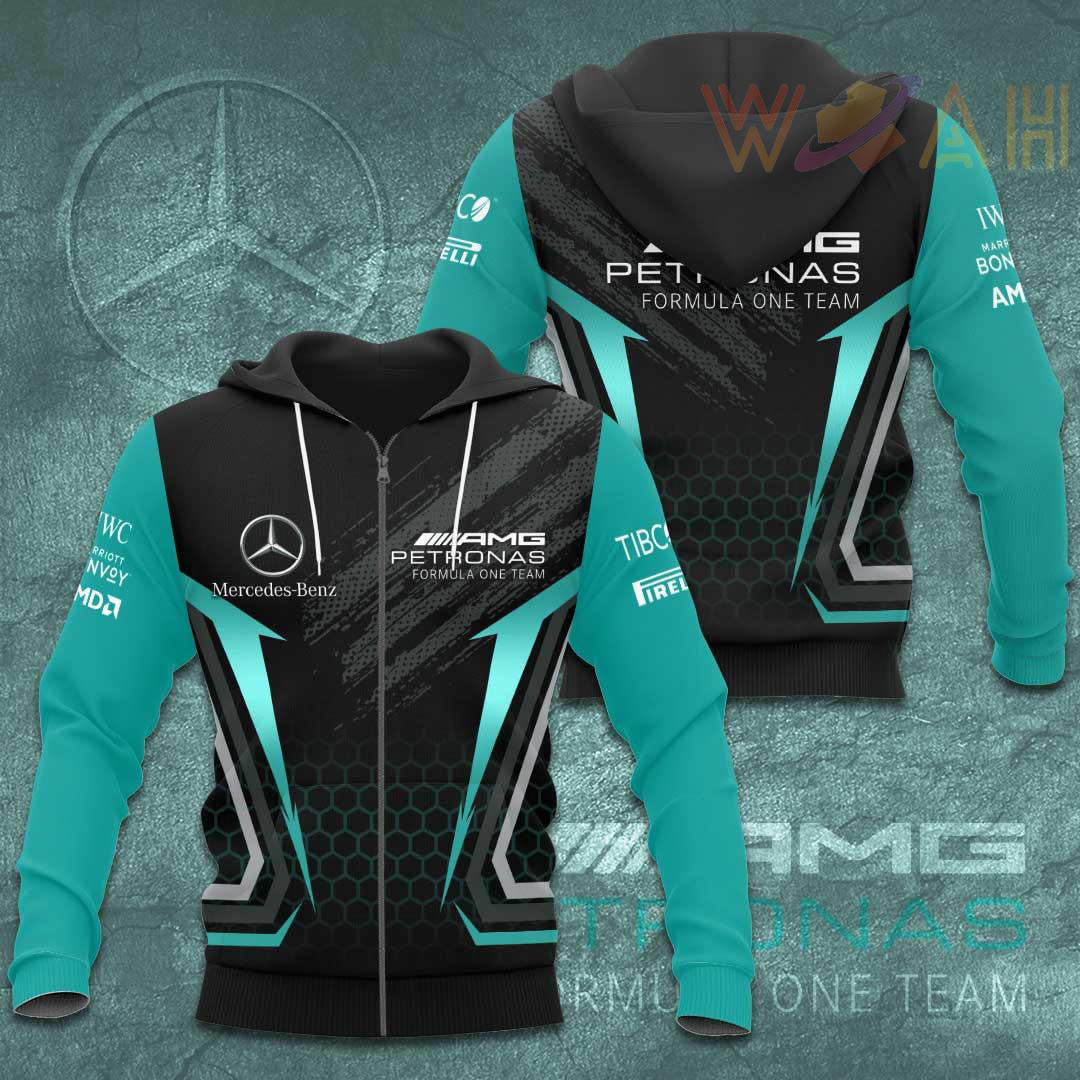 Mercedes AMG Petronas F1 Team 3D Apparels S38 Zip Hoodie