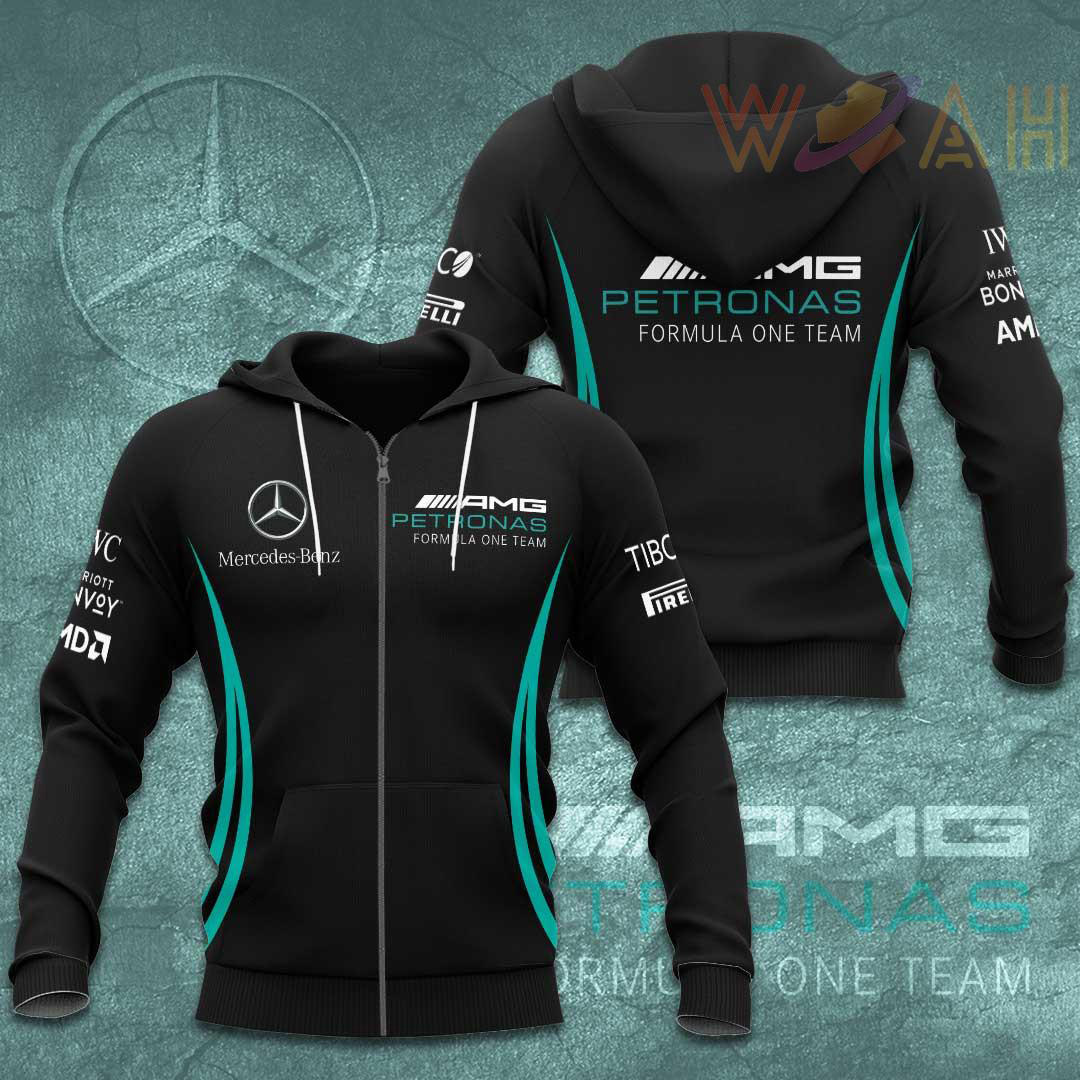 Mercedes AMG Petronas F1 Team 3D Apparels S54 Zip Hoodie