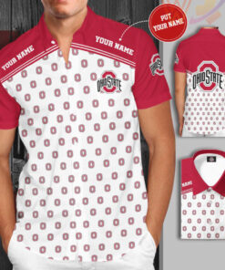 Ohio State Buckeyes 3D Short Sleeve Dress Shirt 03