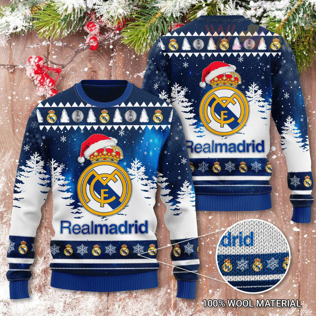 Real Madrid 3D Christmas Sweater 2022