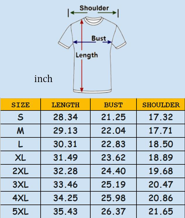T-shirt size chart