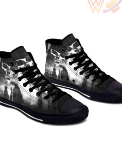 black wall skull high top shoes