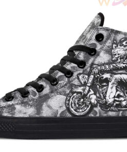 born to ride skull high top canvas shoes
