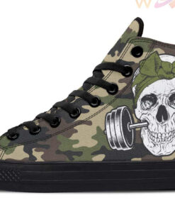 camo fitness high top canvas shoes