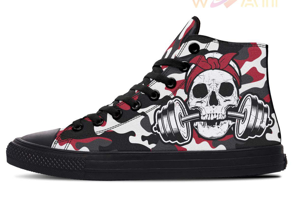 camo lift high top canvas shoes