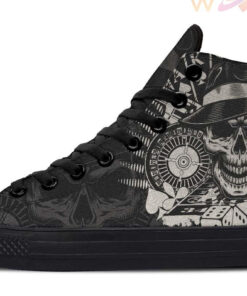 casino skull high top canvas shoes