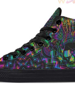 color explosion native american skull high top canvas shoes