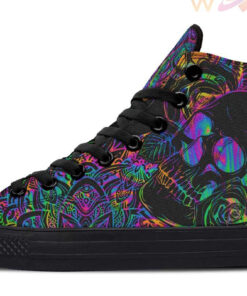 color explosion skull high top canvas shoes
