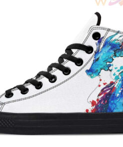 colorful dragon splatter high top canvas shoes