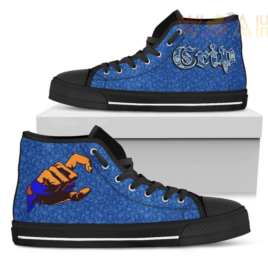 crips gang high top shoe