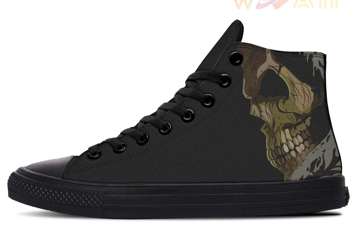 death smile high top canvas shoes
