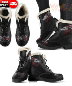 faux fur leather boots fenrir blood a27