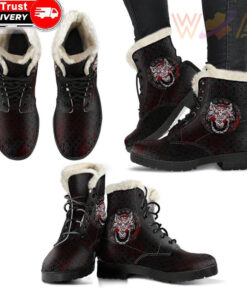 faux fur leather boots fenrir viking blood 3d a27