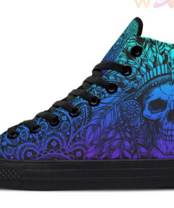 flamboyant death head high top canvas shoes