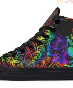 freaky skeleton high top canvas shoes