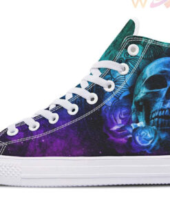 galaxy skull mandala high top canvas shoes