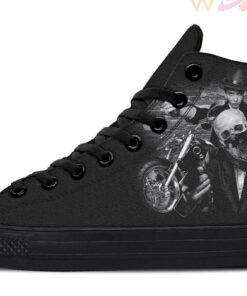 gansta skeleton high top canvas shoes