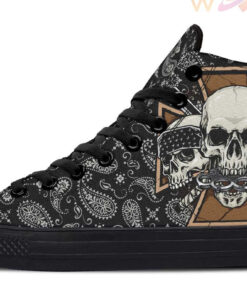 gansta skull high top canvas shoes