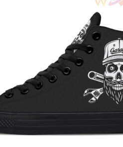 garage cap skull high top canvas shoes