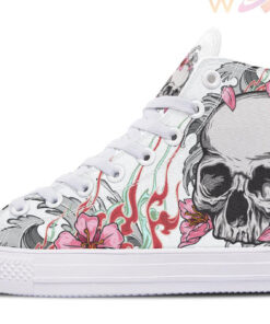genius skull art high top canvas shoes