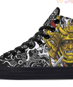 golden kabuto mask high top canvas shoes