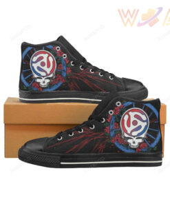 grateful dead black classic 3d high top canvas shoes
