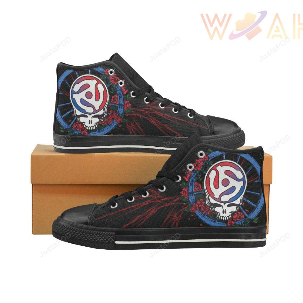 grateful dead black classic 3d high top canvas shoes