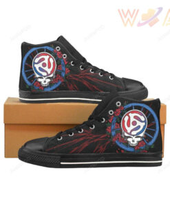 grateful dead black classic high top canvas shoes