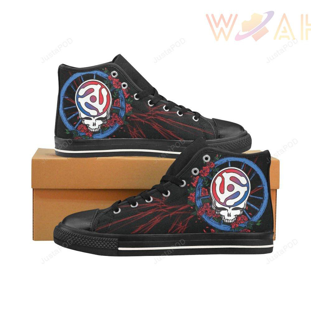 grateful dead black classic high top canvas shoes