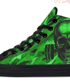 green camo workout high top canvas shoes