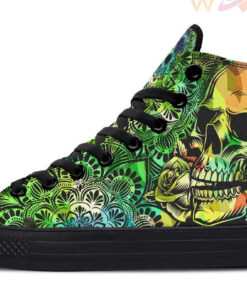 green color blaster skull high top canvas shoes