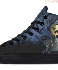 grim reaper sketch high top canvas shoes