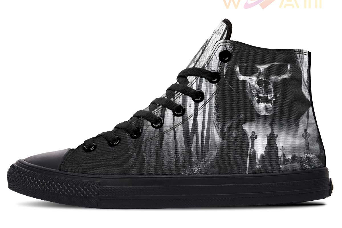 heaven skull high top canvas shoes
