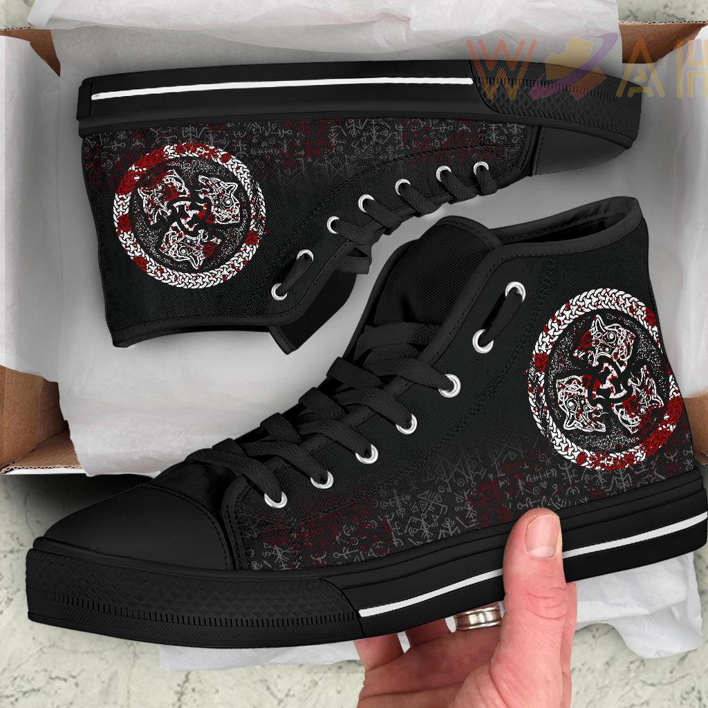 high top shoe fierce blood wolf symbol of a viking nordic a27