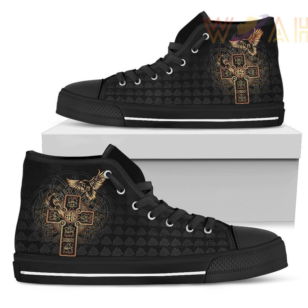 high top shoe odins celtic raven tattoo a31