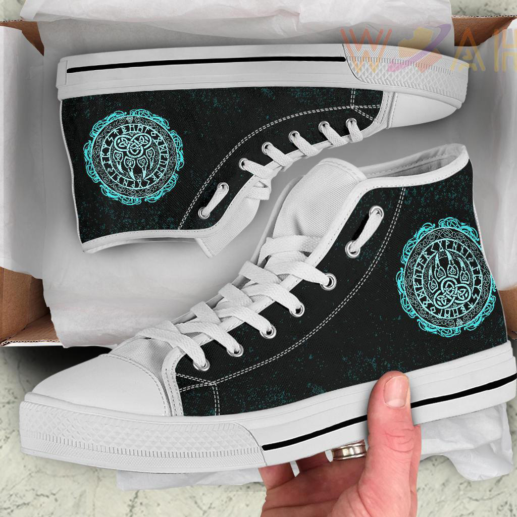 high top shoe viking bear claws cyan tattoo